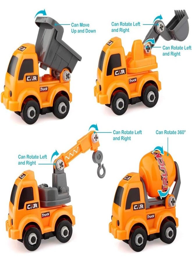 لعبة بناء DUWOL DIY - عبوة من 4 شاحنات وسيارة مع مفك براغي للأطفال، STEM للأطفال، بناء المركبات والتشييد، متعددة الألوان - Image 3